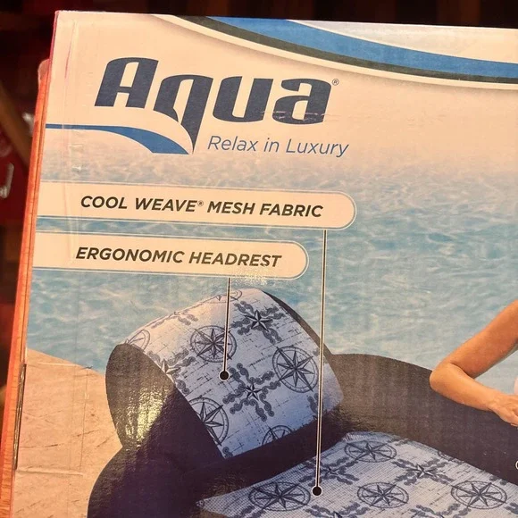 Aqua Leisure Luxury Water‎ Recliner Lounge Pool Float w/ Headrest - Blue 250lb - Picture 6 of 6